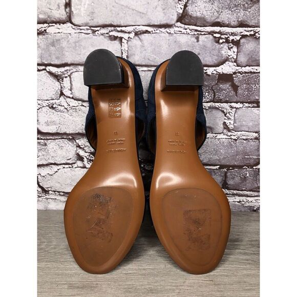 Aquatalia Blue Suede Leather Ankle Strap Heel Sandals Women’s Sz 11M US/42EU - Picture 8 of 16